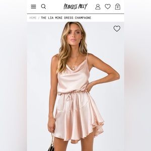 Princess Polly “The Lia Mini Dress Champagne”